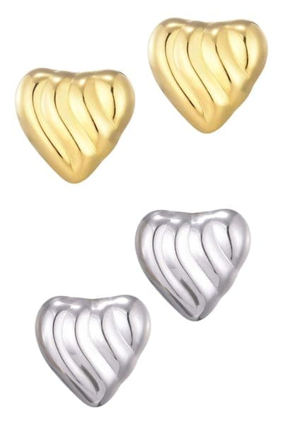 Adornia Statement Heart Stud Earrings 1
