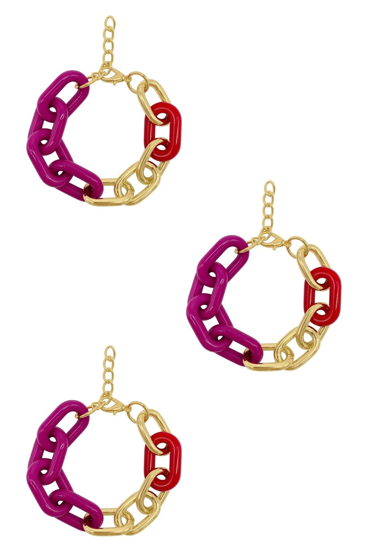 Adornia Set of 3 Chunky Chain Bracelets