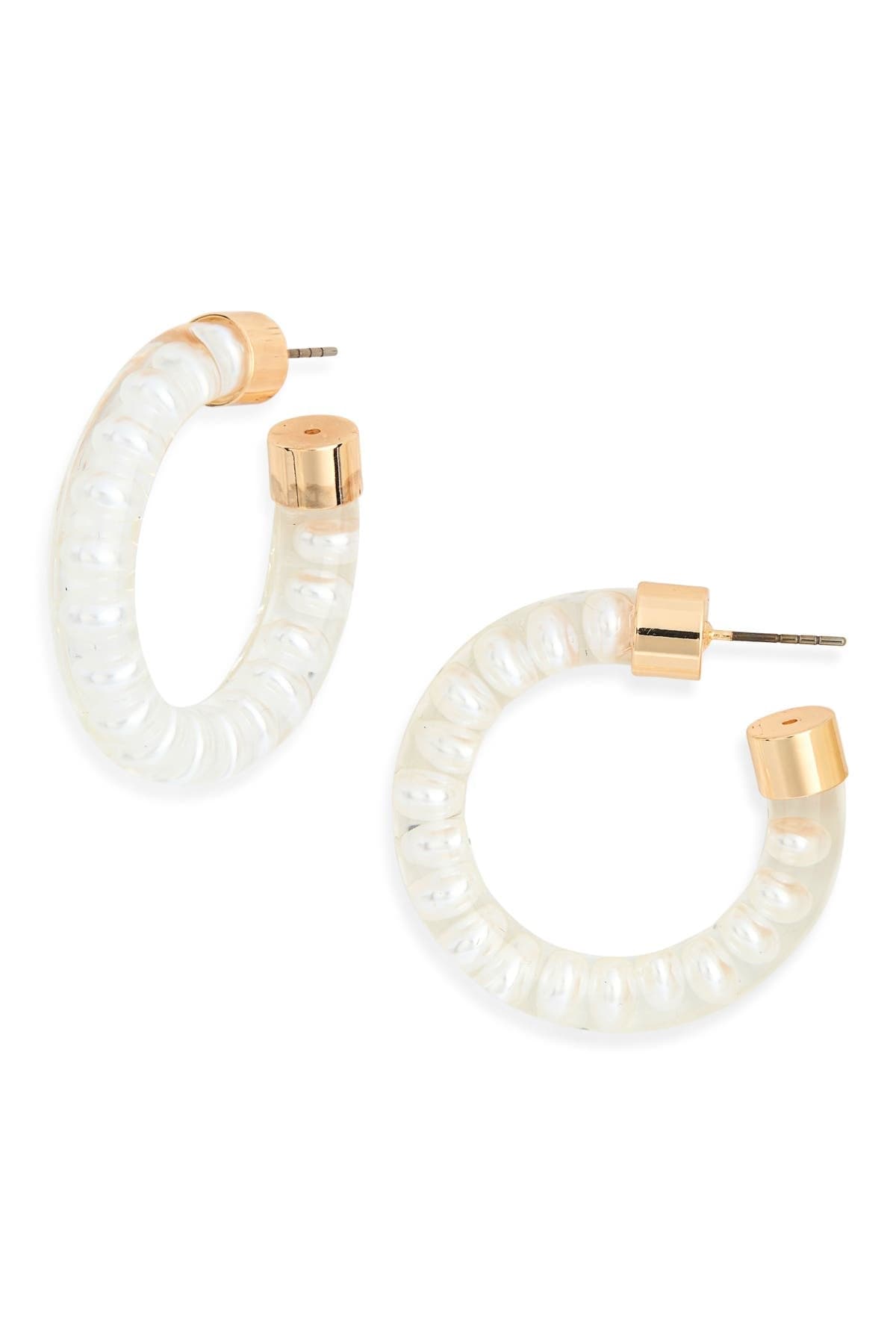 NORDSTROM RACK Resin Beaded Hoop Earrings
