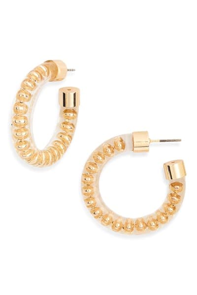 NORDSTROM RACK Resin Beaded Hoop Earrings 3