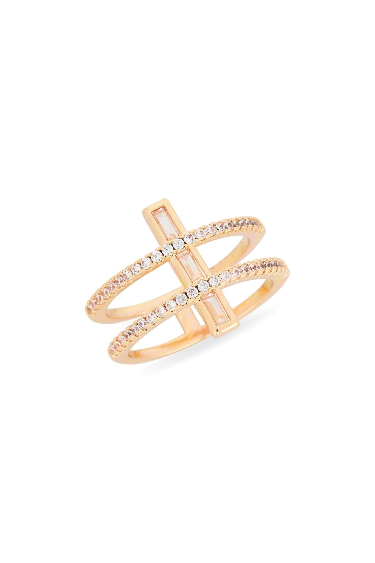 NORDSTROM RACK Cubic Zirconia Open Double Row Ring