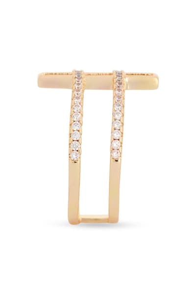 NORDSTROM RACK Cubic Zirconia Open Double Row Ring 2