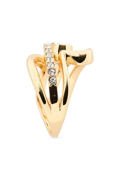 NORDSTROM RACK Cubic Zirconia Wave Triple Band Ring 2