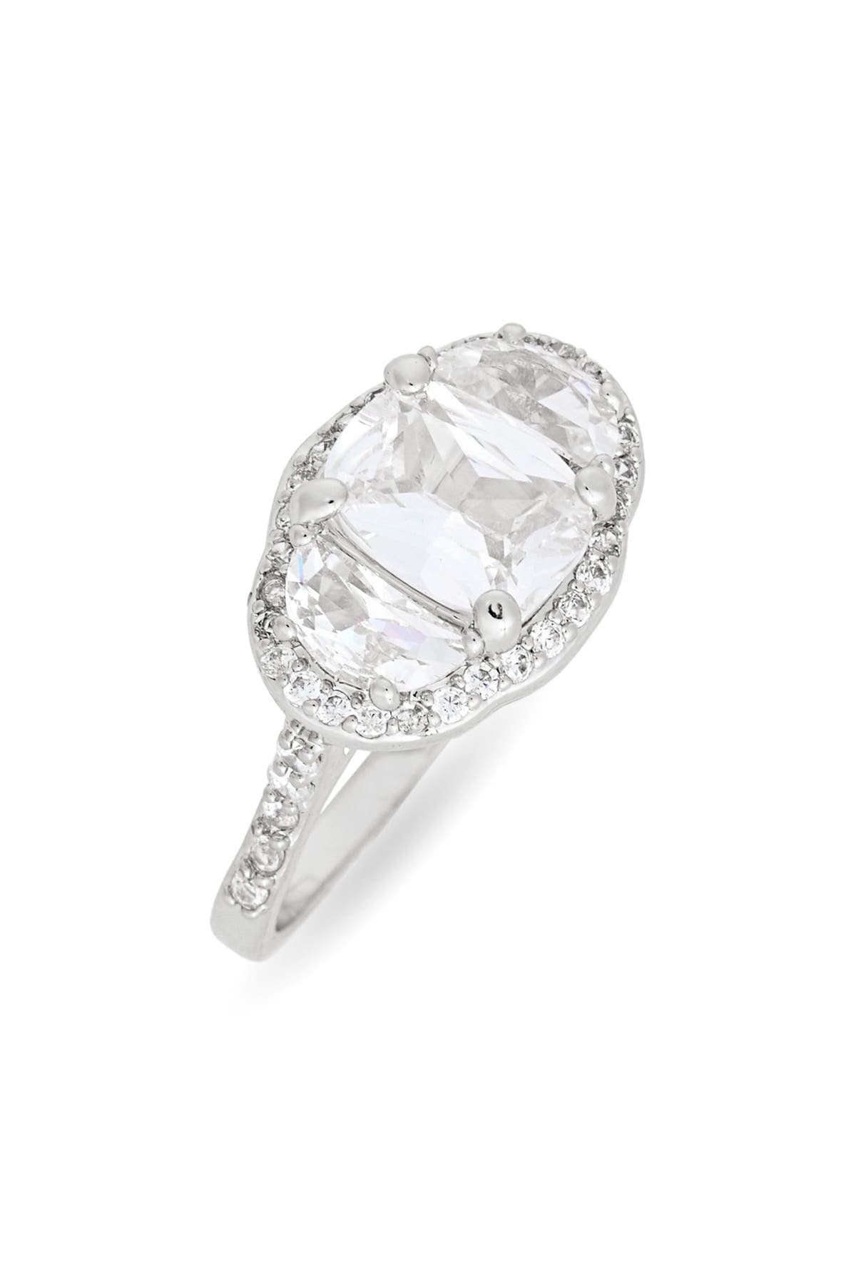 NORDSTROM RACK Cubic Zirconia Oval Halo Ring