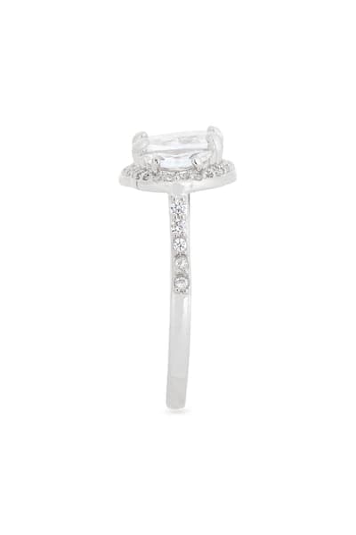 NORDSTROM RACK Cubic Zirconia Oval Halo Ring 2