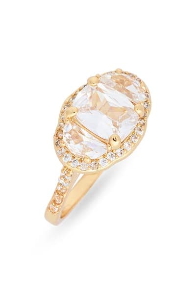 NORDSTROM RACK Cubic Zirconia Oval Halo Ring 3