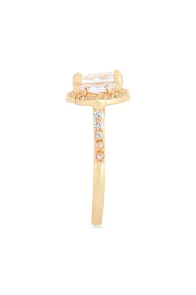 NORDSTROM RACK Cubic Zirconia Oval Halo Ring 4
