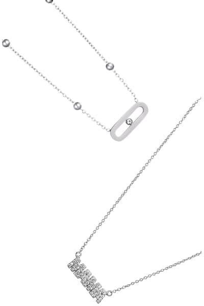 Adornia Set of 2 Mama Bar Pendant Necklaces 1