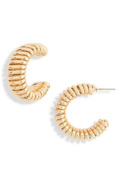 NORDSTROM RACK Ribbed Hoop Earrings 3