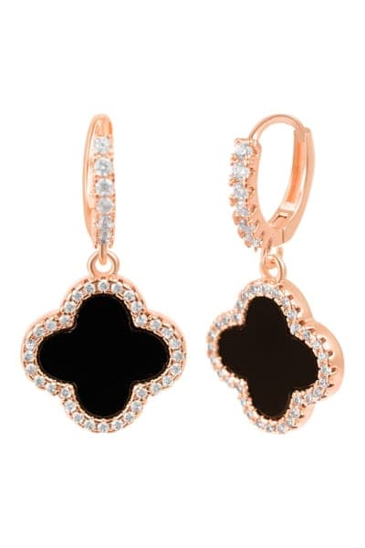 Adornia Crystal Halo Clover Drop Earrings 1