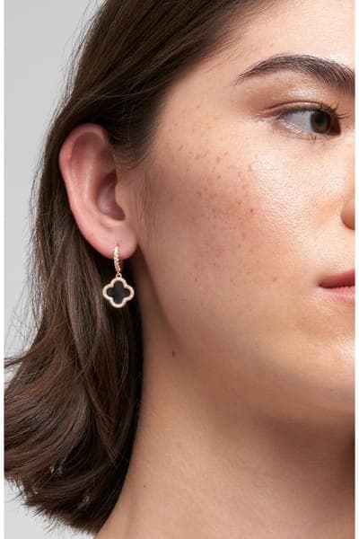 Adornia Crystal Halo Clover Drop Earrings 2
