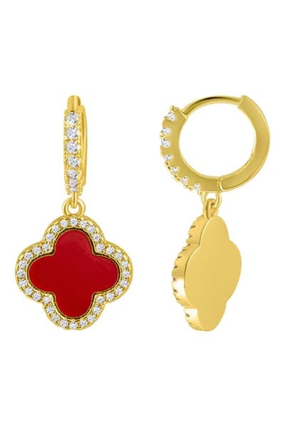 Adornia Crystal Halo Clover Drop Earrings 6