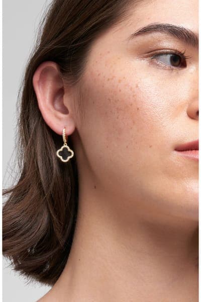 Adornia Crystal Halo Clover Drop Earrings 8