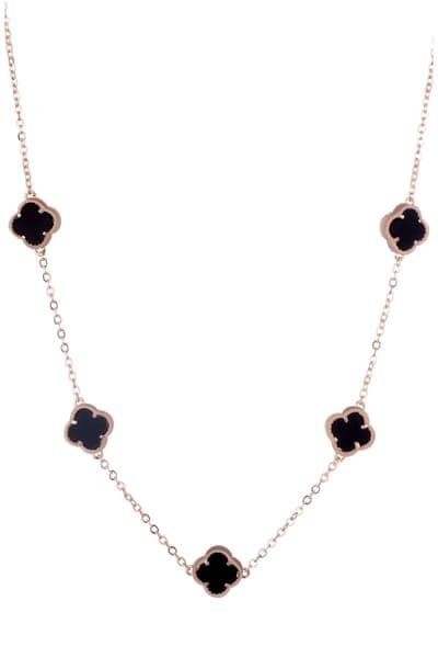 Adornia Enamel Clover Station Necklace 1
