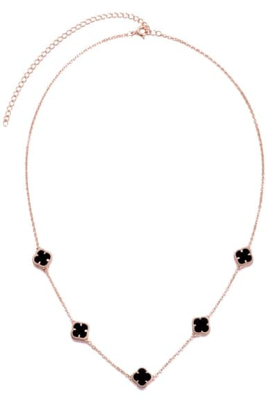 Adornia Enamel Clover Station Necklace 2