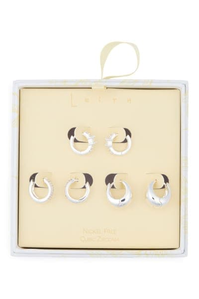 Leith 3-Pack Assorted Wide Huggie Hoop Earrings 1