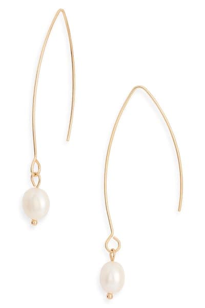 NORDSTROM RACK Imitation Pearl V-Hook Earrings 1