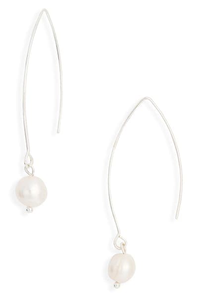 NORDSTROM RACK Imitation Pearl V-Hook Earrings 3