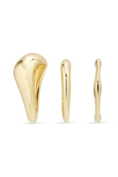 NORDSTROM RACK Set of 3 Wavy Rings 2