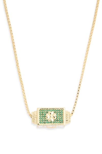 Leith Pavé Spinner Pendant Necklace 2