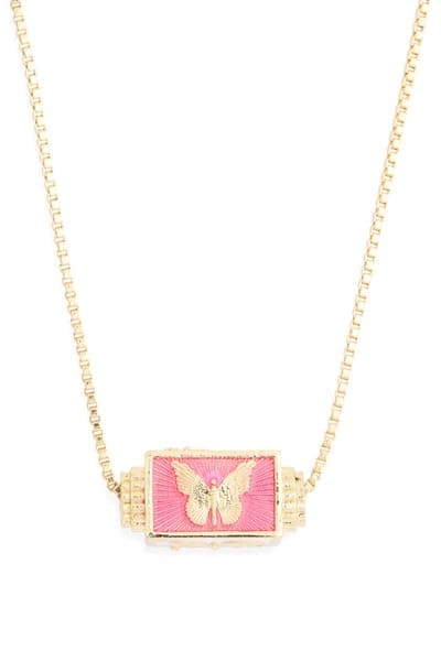 Leith Pavé Spinner Pendant Necklace 14