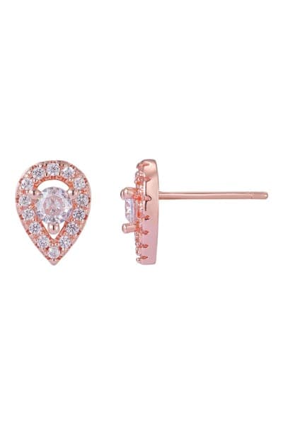 Adornia 14K Rose Gold Plated Crystal Pear Stud Earrings 3