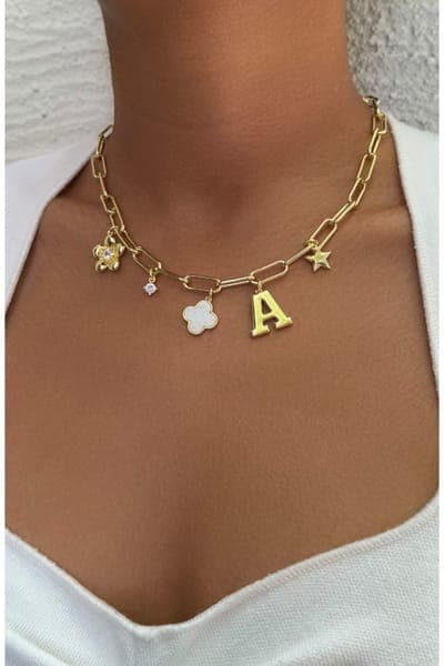Adornia Initial Charm Pendant Necklace 3