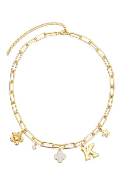 Adornia Initial Charm Pendant Necklace 14