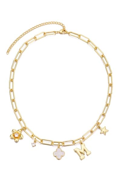 Adornia Initial Charm Pendant Necklace 16