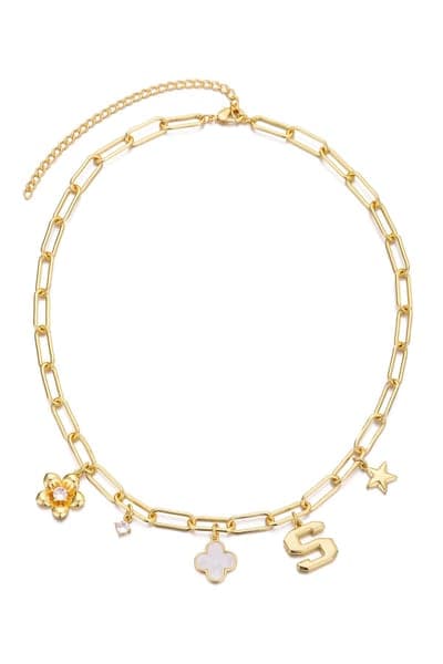 Adornia Initial Charm Pendant Necklace 20