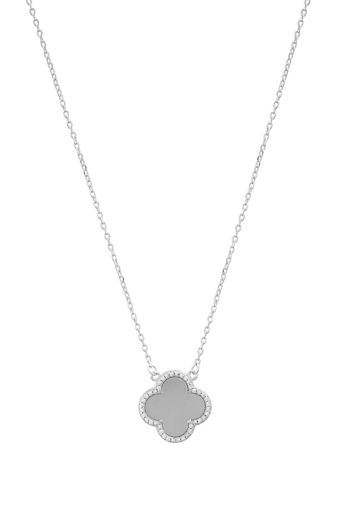 Adornia Crystal Halo Clover Pendant Necklace