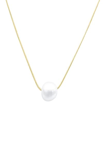 Adornia White Rhodium Plated 10mm Freshwater Pearl Pendant Necklace 1