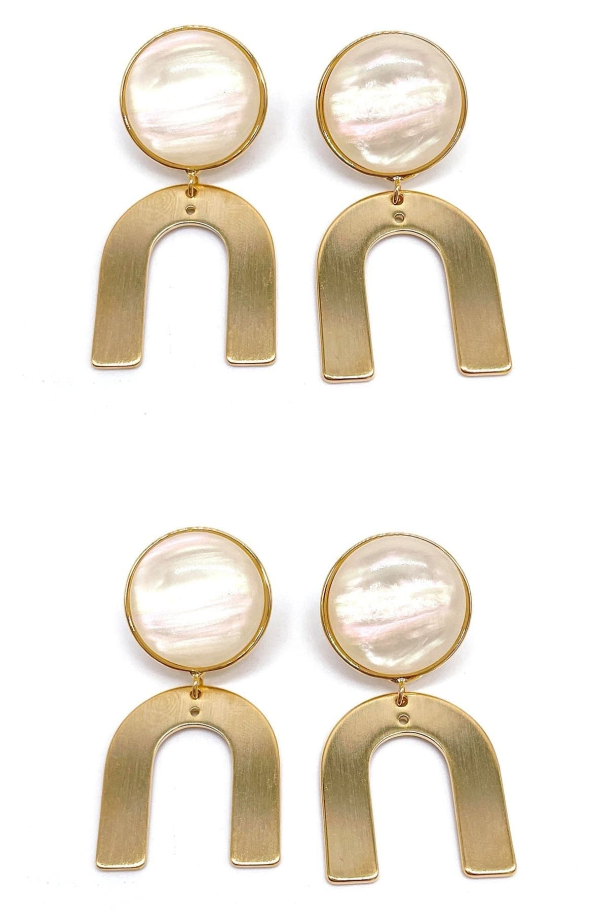 Adornia Set of 2 Arch Statement Drop Earrings