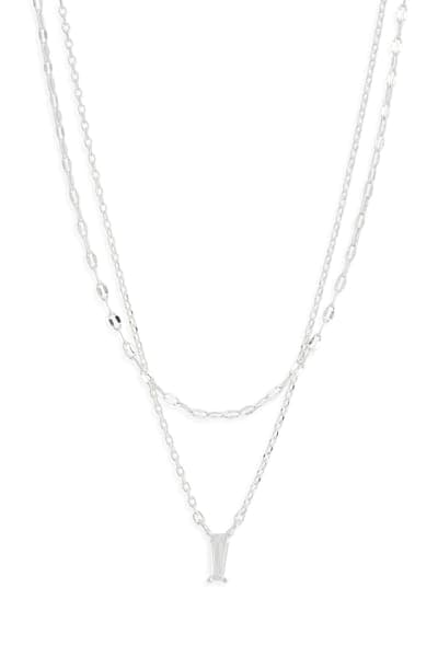 NORDSTROM RACK Baguette Cubic Zirconia Pendant Layered Necklace 1