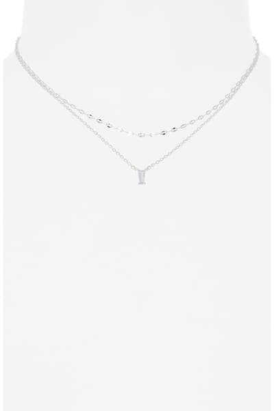 NORDSTROM RACK Baguette Cubic Zirconia Pendant Layered Necklace 2