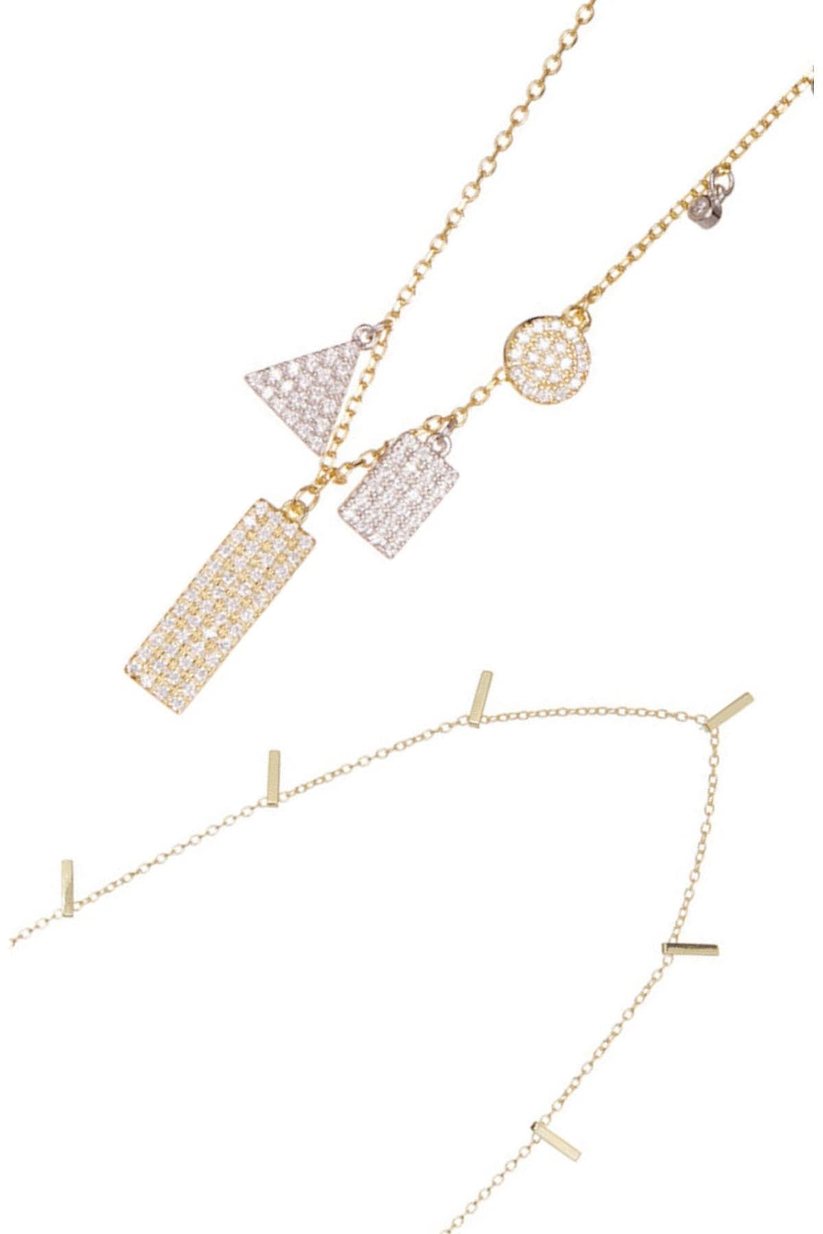 Adornia Set of 2 Bar Station & Pavé Pendant Necklaces