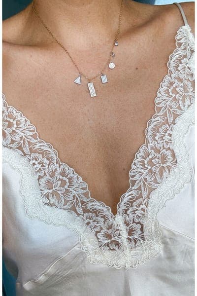 Adornia Set of 2 Bar Station & Pavé Pendant Necklaces 3