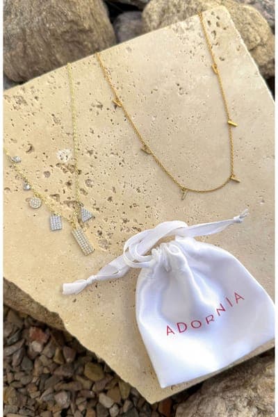 Adornia Set of 2 Bar Station & Pavé Pendant Necklaces 4