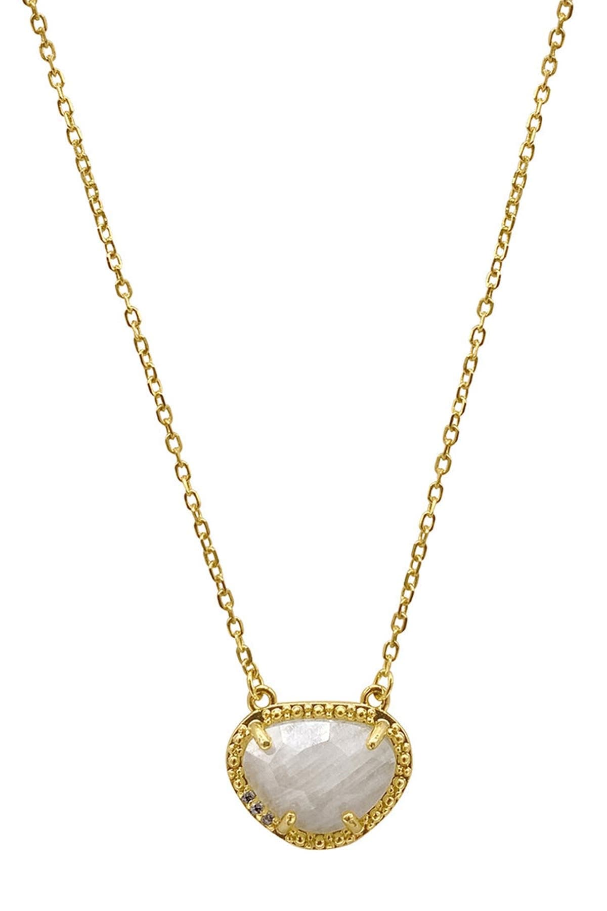 ADORNIA FINE 14K Yellow Gold Plated Sterling Silver Birthstone Pendant Necklace