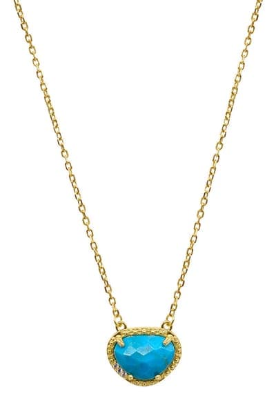ADORNIA FINE 14K Yellow Gold Plated Sterling Silver Birthstone Pendant Necklace 6