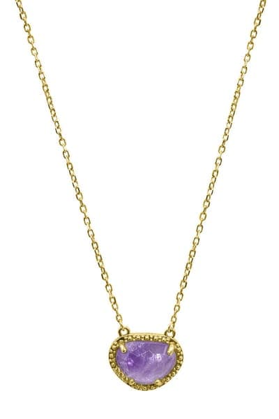 ADORNIA FINE 14K Yellow Gold Plated Sterling Silver Birthstone Pendant Necklace 7