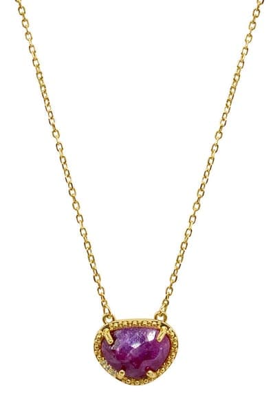 ADORNIA FINE 14K Yellow Gold Plated Sterling Silver Birthstone Pendant Necklace 9
