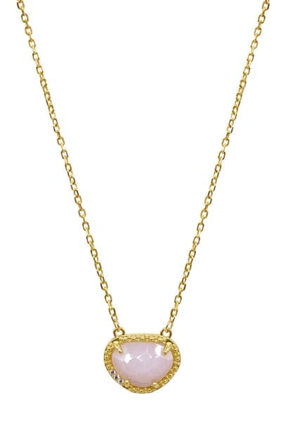 ADORNIA FINE 14K Yellow Gold Plated Sterling Silver Birthstone Pendant Necklace 12