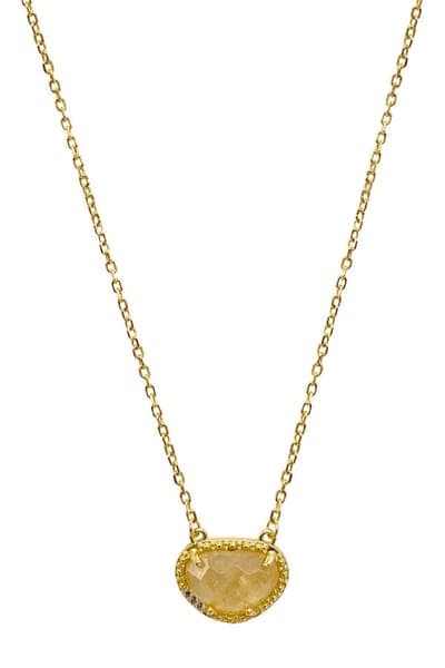 ADORNIA FINE 14K Yellow Gold Plated Sterling Silver Birthstone Pendant Necklace 11