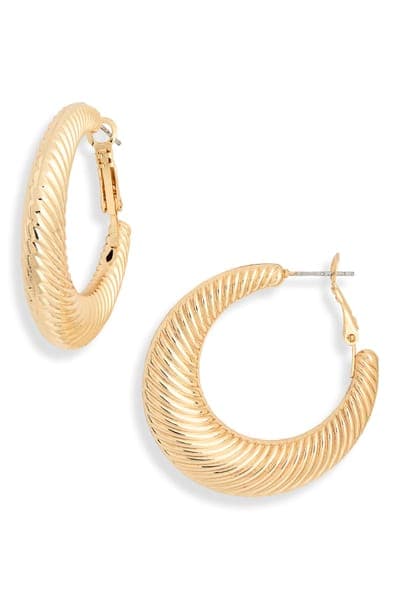 NORDSTROM RACK Textured Hoop Earrings 3