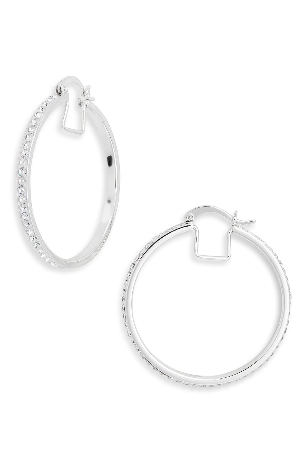 NORDSTROM RACK 40mm Crystal Hoop Earrings