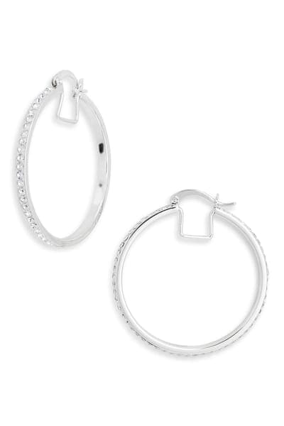 NORDSTROM RACK 40mm Crystal Hoop Earrings 1