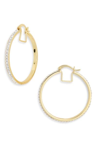 NORDSTROM RACK 40mm Crystal Hoop Earrings 2
