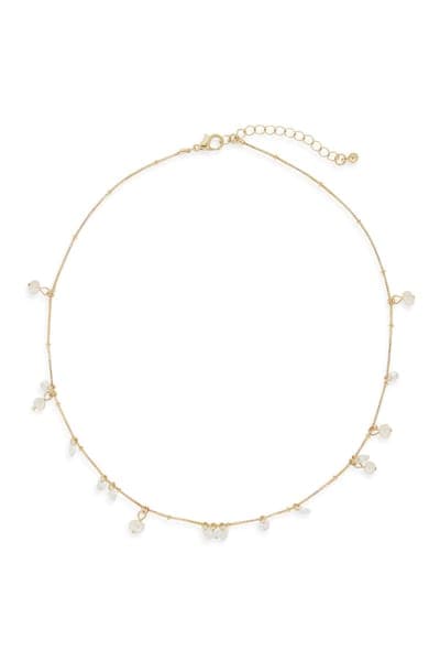NORDSTROM RACK Floating Cubic Zirconia & Faux Pearl Necklace 1