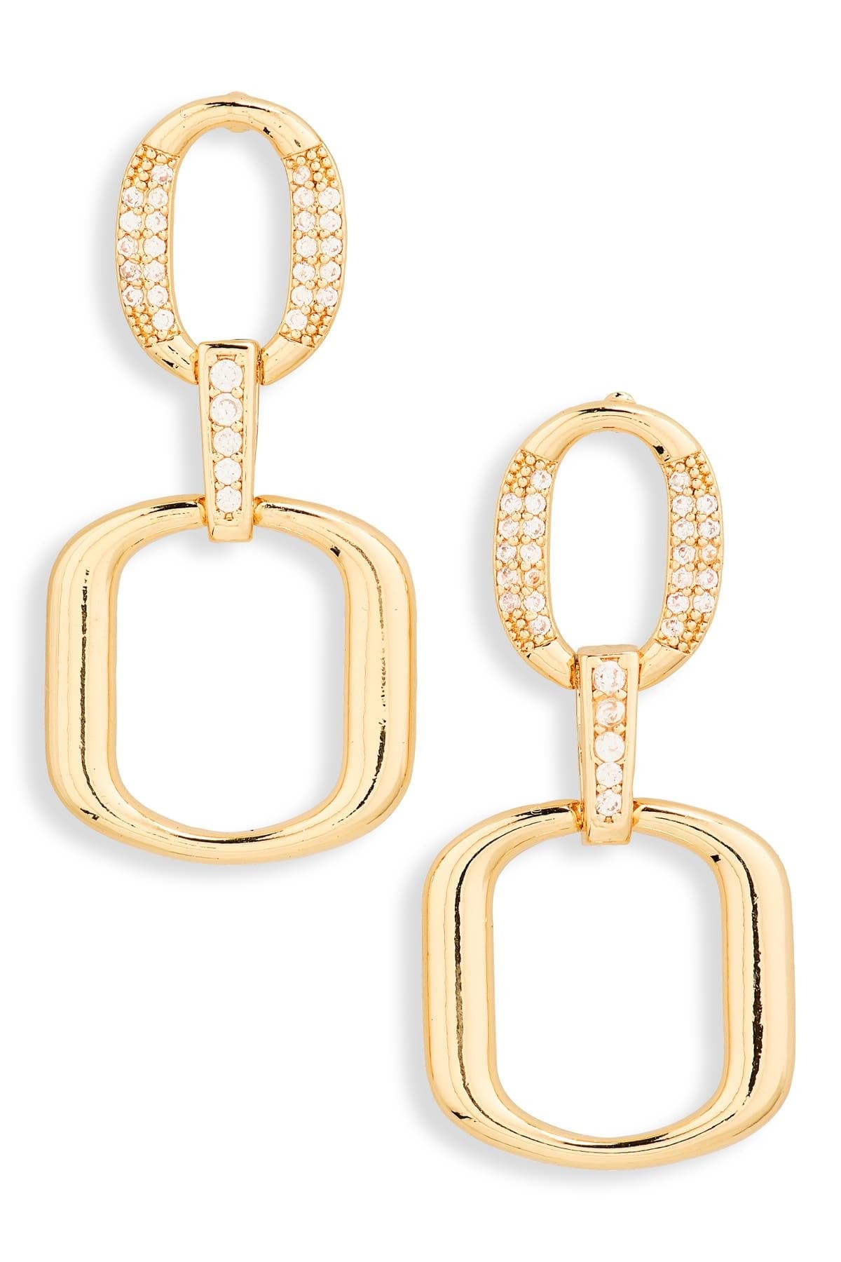 NORDSTROM RACK Cubic Zirconia Open Link Drop Earrings